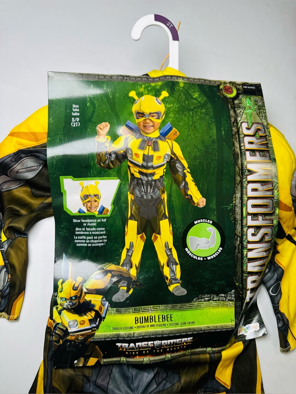 Transformers Rise of the Beasts Bumblebee Toddler Costume 2T Muscle Jumpsuit